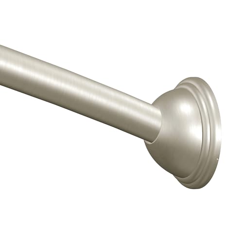 Moen Brushed Nickel Curved Adjustable Shower Curtain Rod - Fixed Mount, CSR2160BN