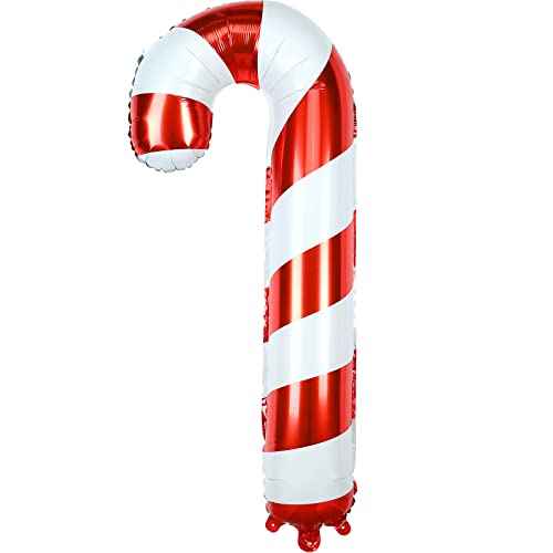GWHOLE 8 Pack of 45 inch Large Christmas Candy Cane Foil Balloons for Christmas Holiday Decoration