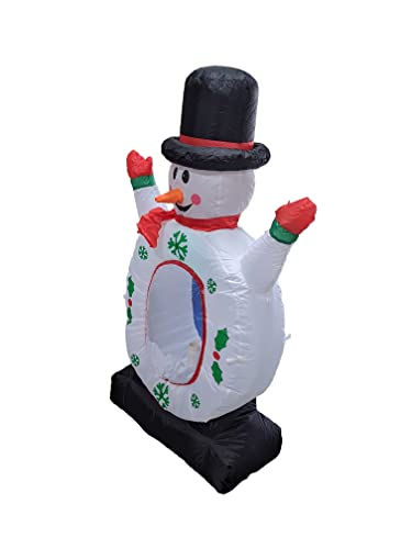 4FT Lighted Inflatable Snowman Snow Globe - Outdoor Holiday Decor