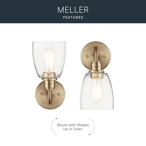 Kichler Meller 11.25 Inch Wall Sconce - Champagne Bronze, Industrial Exterior Light