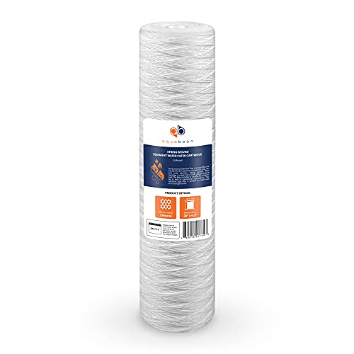 Aquaboon 5 Micron 20 x 4.5 Whole House Sediment Water Filter Cartridge 2-Pack