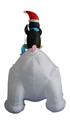 6 FT Lighted Christmas Inflatable Penguins & Polar Bear Holiday Decor