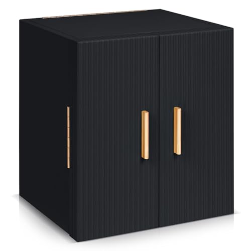 Large Jewelry Box for Women with Mirror and 3 Drawers - Black