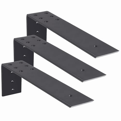 L Shape 10 Inch Heavy Duty Countertop Support Bracket Set - Hidden Metal Shelving Support