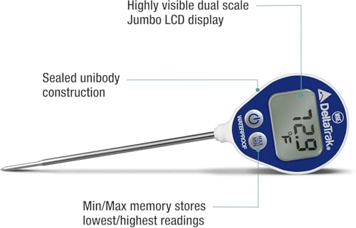 Waterproof Dishwasher Thermometer Kit with Auto-Cal - DeltaTrak 12214