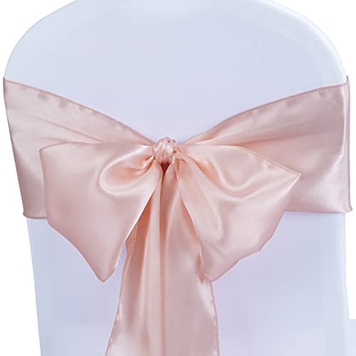 Champagne Satin Chair Sashes 50pcs for Wedding Party Decor - Babenest