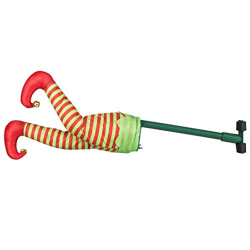 Mr. Christmas 16-Inch Animated Elf Kickers with Jingle Bells - Red (Variation: Elf / Tree Kickers)