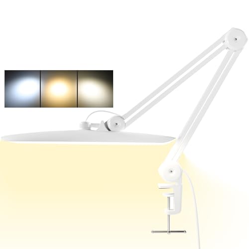 Gelpal 3000 Lumens Adjustable LED Desk Lamp with Clamp - White