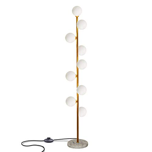 Hsyile Gold Modern Floor Lamp with 9 Lights, Cozy Elegant Living Room & Bedroom Lighting