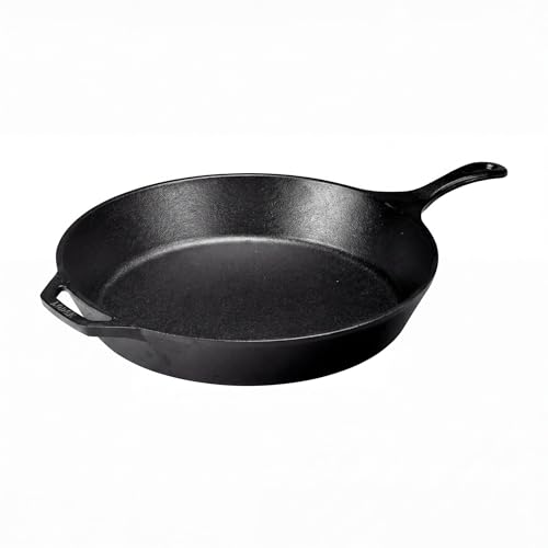 15-Inch Pre-Seasoned Cast Iron Skillet with Easy-Grip Handle - Versatile Cooking Pan