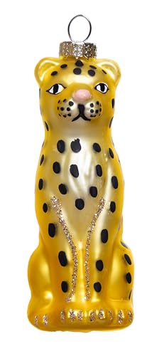 2 Count Blown Glass Leopard Christmas Ornaments for Tree