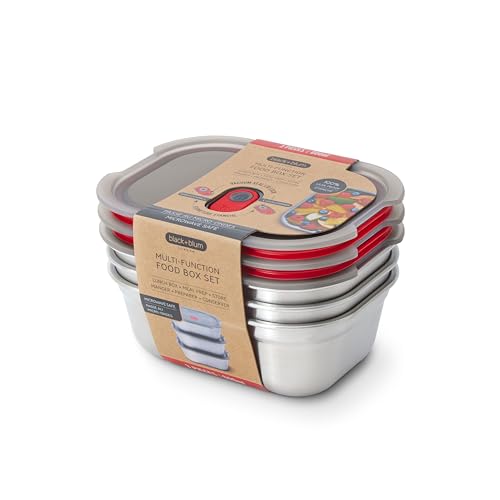 Small Box Set Stainless Steel Microwave Safe Food Storage Containers - 600ml x 3