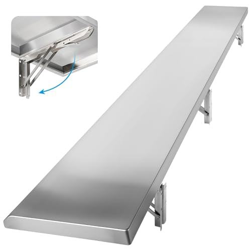 68 x 12-Inch Stainless Steel Folding Concession Shelf - Maximize Space