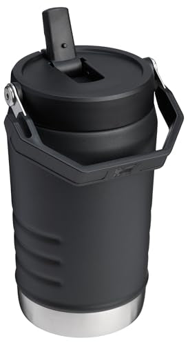 40 oz Black Hydration Jug with Flip Straw 2.0 Lid - Insulated & Leakproof