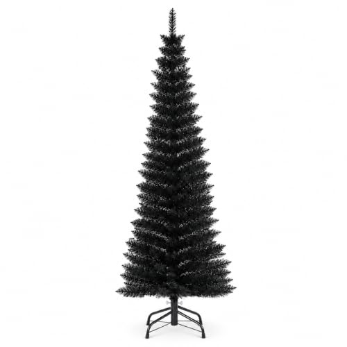 DONGVIBEY Black 5FT Unlit Artificial Pencil Christmas Tree for Small Spaces