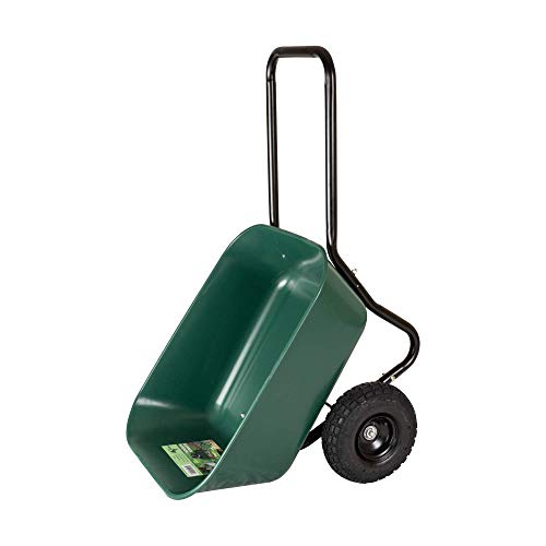 Garden Star Dual-Wheel Garden Cart with 4 Cubic Foot Poly Tray, 300 lbs Capacity