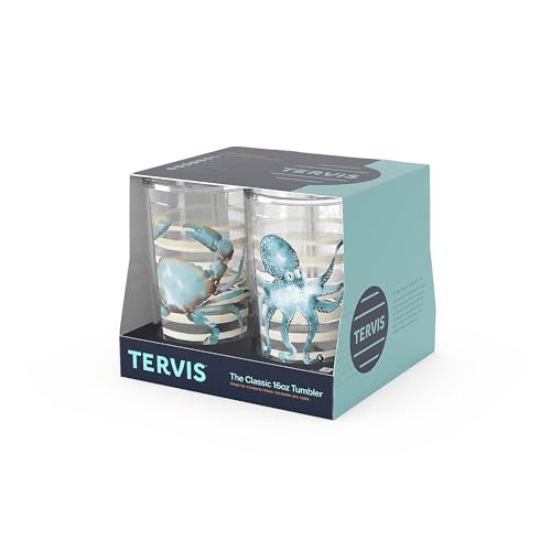 Classic Sara Berrenson Atlantica Collection Double Wall Insulated 16oz Tumblers - 4 Pack, Assorted - Travel & Drinkware