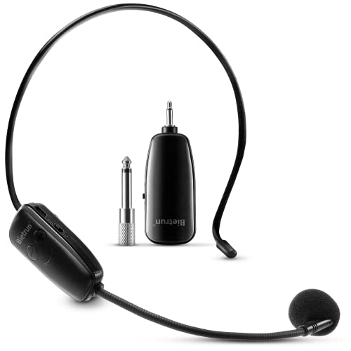 Bietrun Wireless Microphone Headset System UHF 160ft Range for Speakers & PA