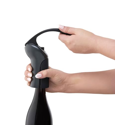 Rabbit Black Vertical Lever Corkscrew Wine Opener with Foil Cutter, 7.7x8.8 in