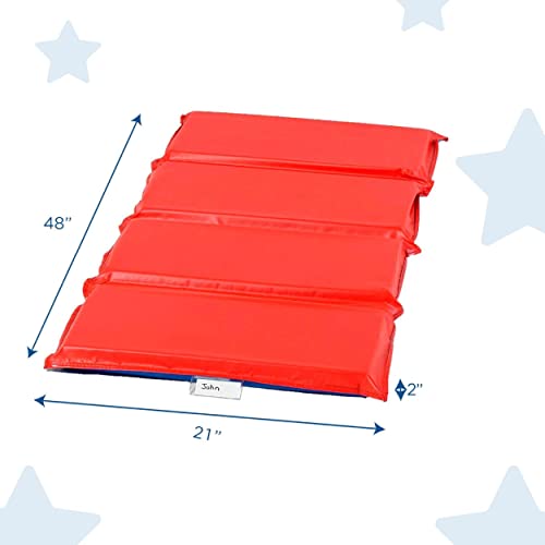 Children's Toddler Nap Mat - Waterproof Foldable 4-Section Bed for Daycare