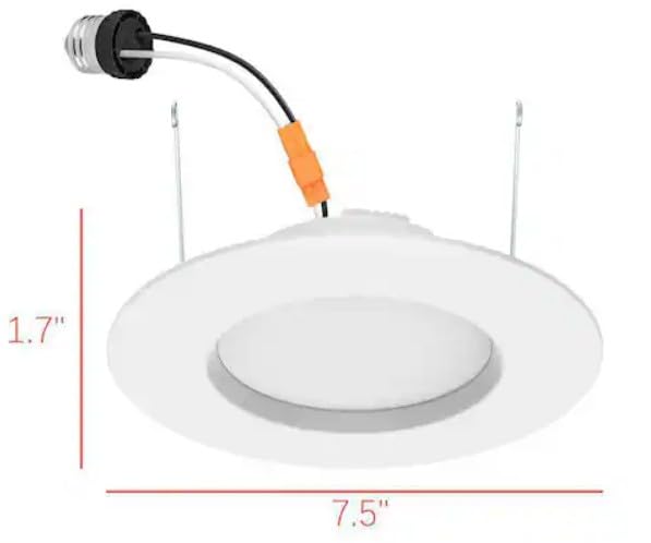 Commercial Electric 5/6in. Color Changing LED Recessed Trim - Matte White