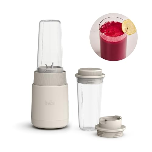 BELLA 6-Piece Portable Rocket Blender & Juicer Set with Oatmilk - 1.7 Cup, BPA Free, 240W