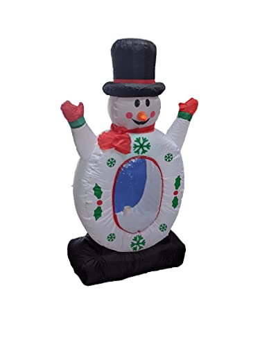 4FT Lighted Inflatable Snowman Snow Globe - Outdoor Holiday Decor