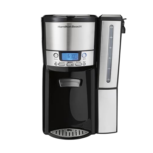 Hamilton Beach Programmable 12-Cup Coffee Maker with Dispensing & Removable Reservoir - Black & Silver