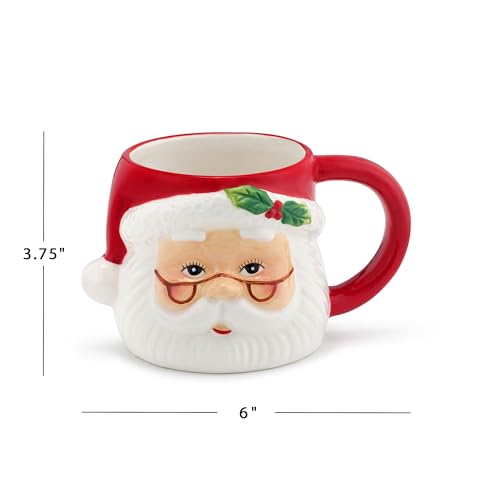 Mr. Christmas Santa Mug, 16 ounces (Pack of 4)
