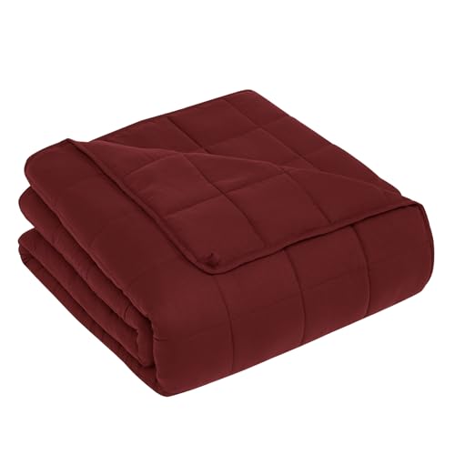 CuteKing Claret Red 12 lbs Twin Full Size Weighted Blanket 48" x 72" All-Season