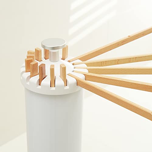 Foldable Clothes Drying Rack with Wooden Tripod - Space-Saving Laundry Stand