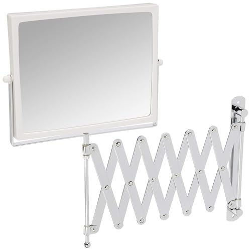 Wall-Mounted Makeup Mirror with 5X Magnification, Swivel, Chrome Finish