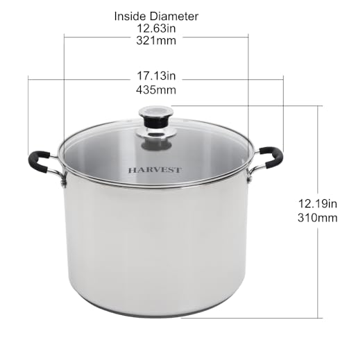 Stainless Steel Canning Pot with Rack - 20 Qt Water Bath & Steam Canner for All Cooktops