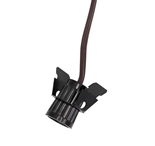 Creative Hobbies 6 ft Brown Replacement Clip-In Lamp Cord with On/Off Switch (E12 Socket) for Christmas Village Craft