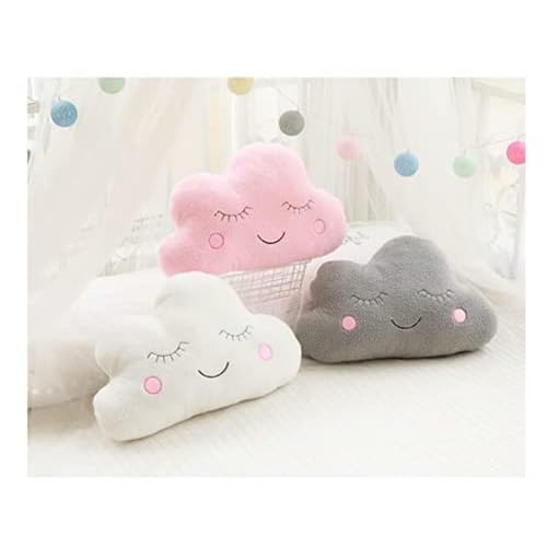 Soft Plush ELONEL Star Pillow Moon Cloud Fresh Cushion Bed Pillow Home Office Sofa car seat Cushion Party Supplies (Clouds (21.5*17.7) inch (55*45) cm, White)