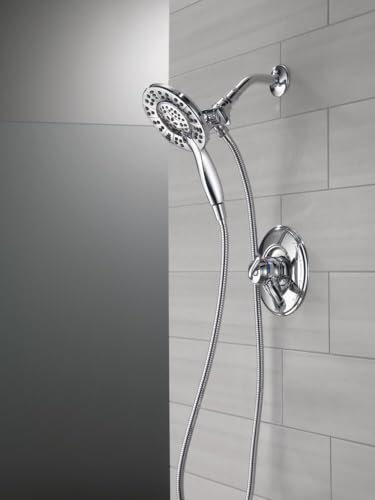 Chrome Dual Shower Head with Handheld Spray - 4 Spray Options, 1.75 GPM