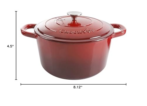 Crock-Pot Artisan Round Enameled Cast Iron Dutch Oven, 3-Quart, Gradient Red