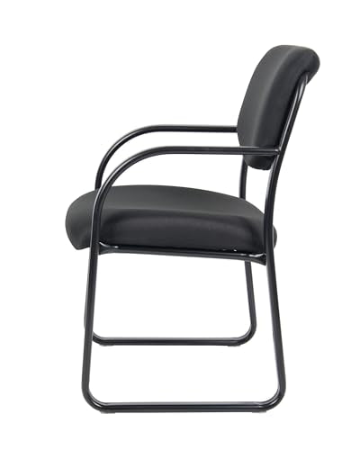 Black Fabric Guest Office Chair - Comfortable Meeting & Reception Seating