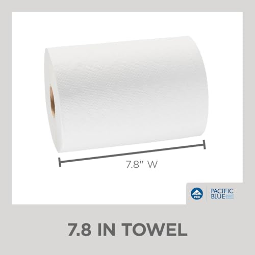 12 Rolls Georgia-Pacific Blue Basic Paper Towel Rolls 350 Feet White - Dependable Absorbency