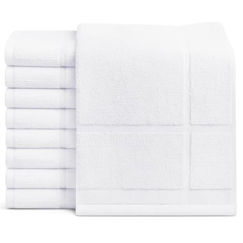 Gold Textiles 12 Pack White Cotton Blend Bath Mats 20x30 Inches - Hotel Quality