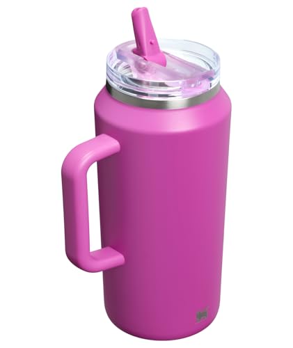 STANLEY Quencher ProTour Flip Straw Tumbler with Leakproof Lid 64 oz | Built-In Straw & Handle | Cupholder Compatible for Travel | Insulated Stainless Steel Cup | BPA-Free | Dark Blossom