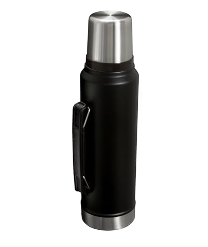 Stanley Classic Vacuum Bottle 1.1 Qt Black - Keeps Liquids Hot or Cold 24H