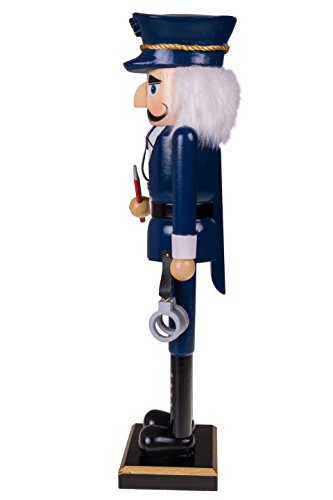 Clever Creations Policeman 16 Inch Wooden Nutcracker - Festive Christmas Decor