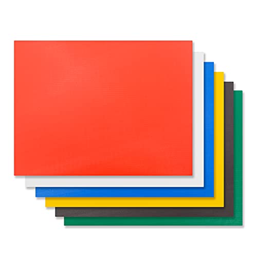 Commercial Grade Multi-Color Plastic Cutting Board Set - NSF Certified, 6 Pack, 20x15 Inches