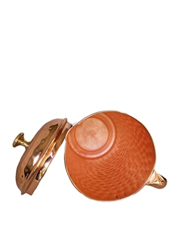 Half Gallon Copper Water Pitcher with Brass Knob | 2.2L Large Pure Copper Jug