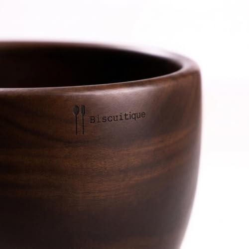 Biscuitique Solid Walnut Mixing Bowl for KitchenAid 4.5 & 5 Qt Stand Mixers