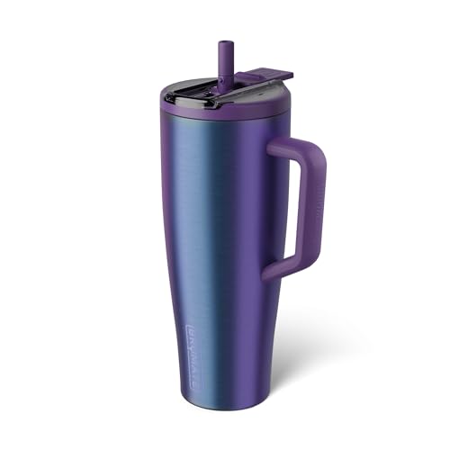 40oz Leakproof Stainless Steel Water Bottle with Covered Straw & Handle - Dark Aura