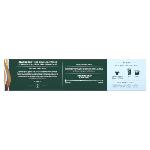 Starbucks Iced Blonde Roast Coffee Capsules for Nespresso Vertuo - 30 Count