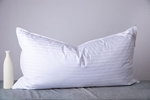 ArcticNorthDown King Size Goose Down Feather Hotel Pillow - Pack of 1, Supportive for Side, Back & Stomach Sleepers, Stripe White