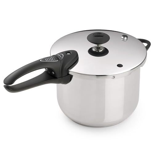 Presto 01365 Stainless Steel Pressure Cooker 6 Quart, Metallic Finish